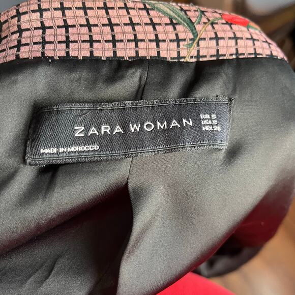 Zara Woman Asian Inspired Kimono Jacket Small Floral Quiet Luxury Silky Preppy - Picture 6 of 6